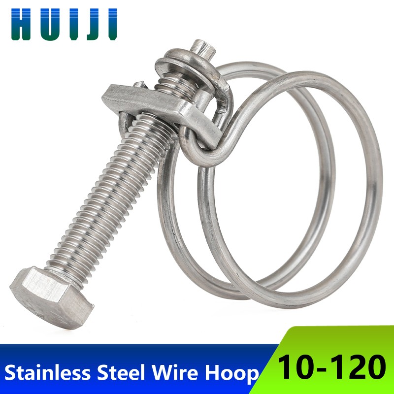 304 Stainless Steel Wire Hoop, Double Wire Hose Hoop, Strong Wire Hoop, Rubber Hose Clamp, Hose Hoop, Hose Hoop