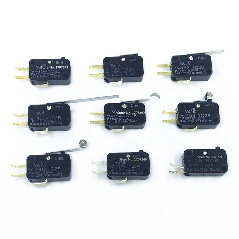 10pcs Original OMRON Micro Switch V-15-1A5 V-15-9A5 V-15-1C25 V-151-1C25 V-152-1C25 V-153-1C25 V-154-1C25 V-155-1C25 V-156- 1C25