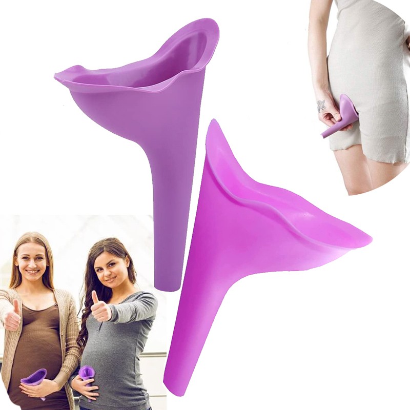 Female Urinal Pee Portable Travel Camping Urinal for Women Soft Silicone Disposable Paper Urination Device Stand Up & Pe