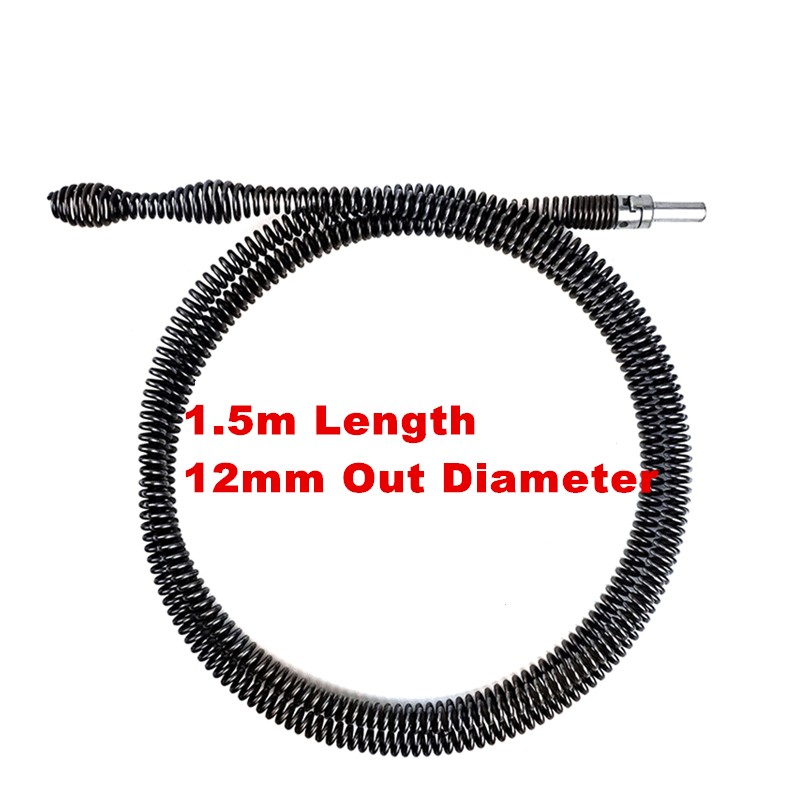 1.5m Bathroom Drain Sewer Dredge Device Kitchen Household Sewer Dredging Tension Spring Pipe Cleaning Tool With Connector