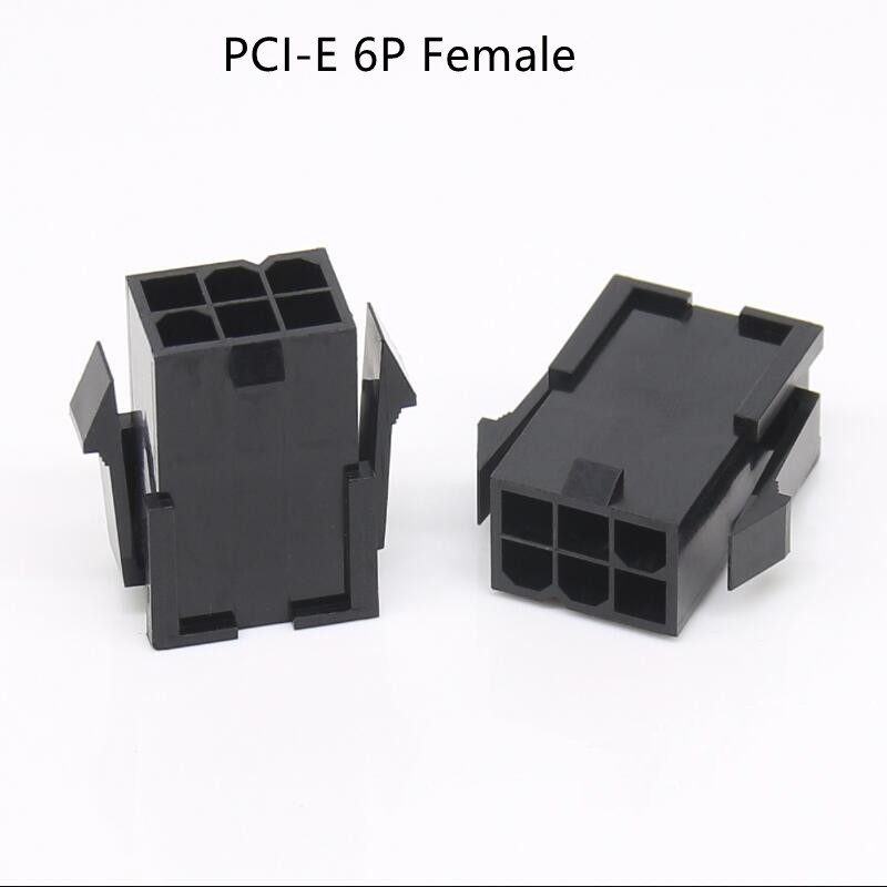 50pcs/1lot 5559 4.2mm Black/White 6P 6PIN Female Shell For PC Computer ATX Graphics Card GPU PCI-E PCIe Power Connector Housing