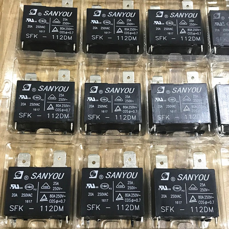 Free Shipping 5pcs-50pcs Original New SANYOU Relay SFK-112DM Air Conditioner Relay Power Relay SFK 112DM 12VDC 25A 250VAC 4 Pins