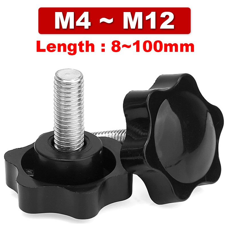 M4 m5 m6 m8 m10 m12 plastic handle screw plum hand tighten screw star shaped tighten nuts bakelite carbon steel handle