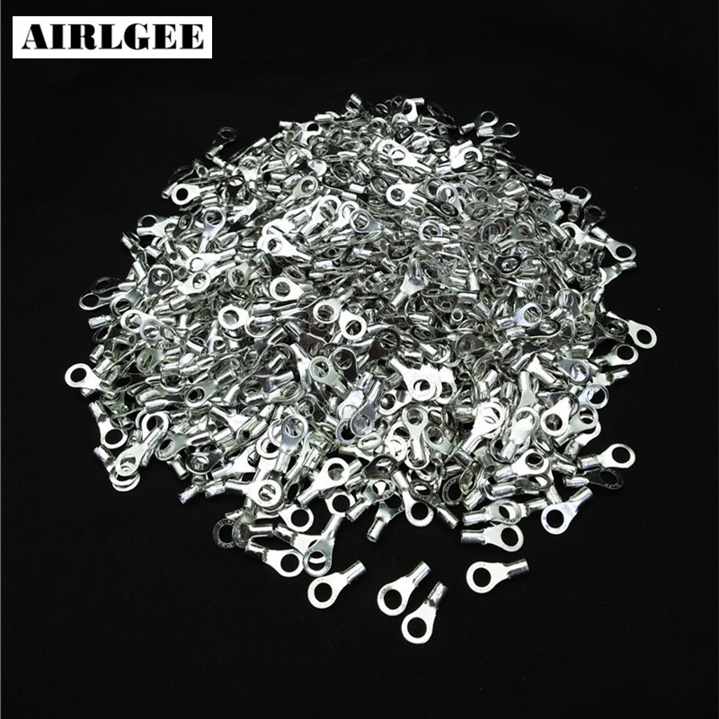 1000pcs RNB1.25-4 Non Insualted Crimp Ring Terminals Wire Tips Connector for AWG 22-16 Free Shipping