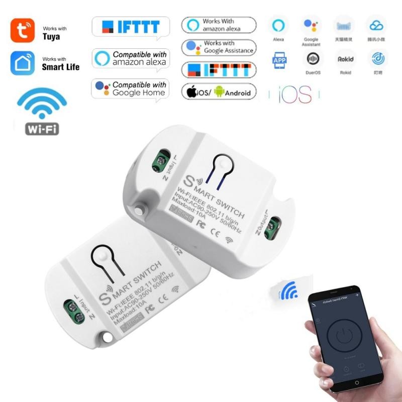 Tuya Wifi Smart Connection Smart Wireless Remote Switch Light Time Controller Work with Alexa Google Assistant IFTTT