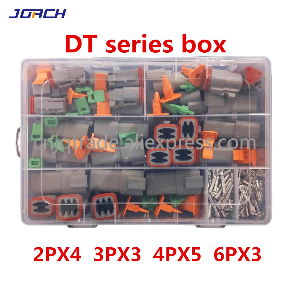 250pcs German DT Series Waterproof Wire Connector Kit DT06-2/3/4/6S DT04-2/3/4/6P Auto Sealed Plug With Square Pins