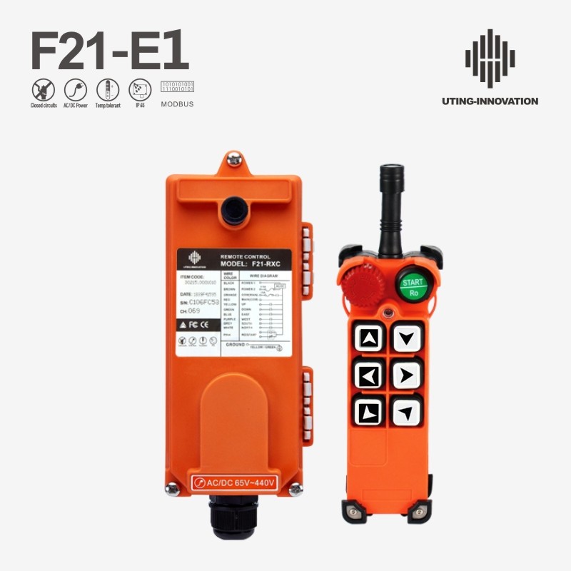 Free ship F21-E1 crane remote control 6 speed single controller wireless switch UTING telecontrol 220V 380V 65-440V