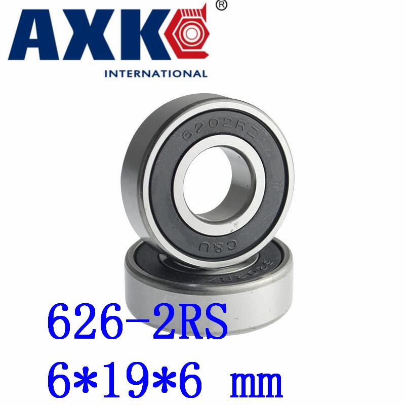 Axk 50pcs Free Shipping Double Rubber Seal Cover Deep Groove Ball Bearing 626-2rs 6*19*6 Mm