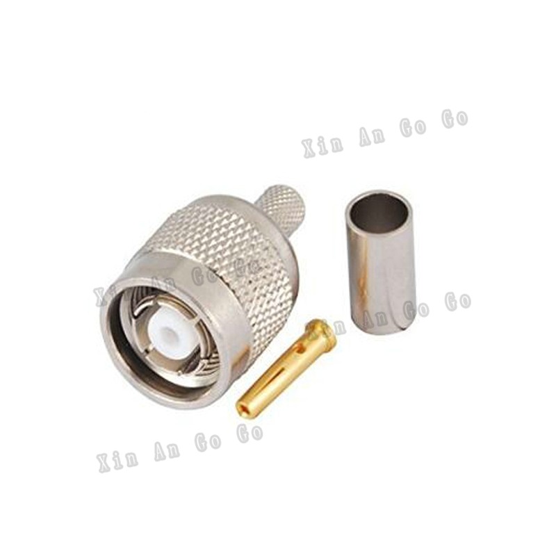 5pcs RF Connector For RP-TNC Male Crimping With RG58 RG142 LMR195 Cable Free Shipping