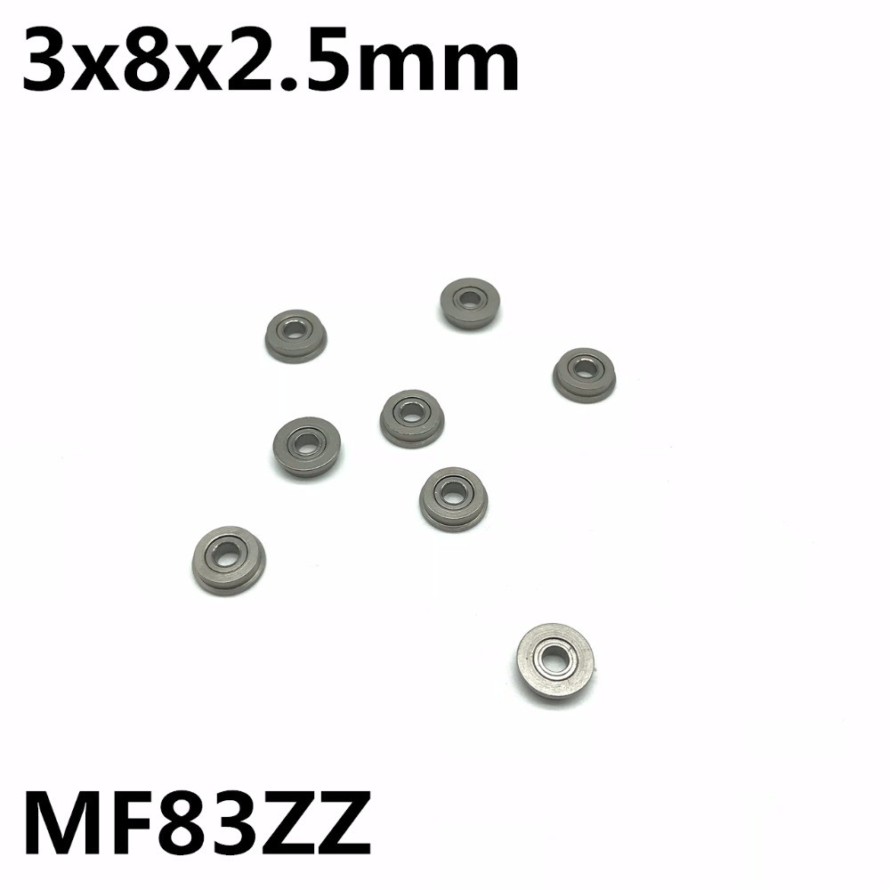 50pcs MF83ZZ F693ZZ-2.5 3x8x2.5mm Flange Bearing Deep Groove Ball Bearing High Quality MF83Z MF83