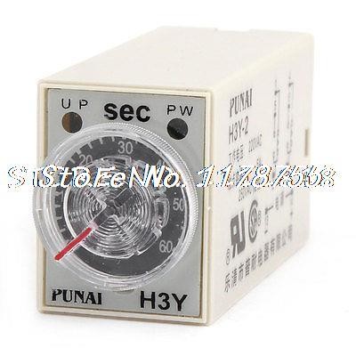 Adjustable Time Delay DPDT 8Pin 0-60s Seconds H3Y-2 Timer Relay DC12V