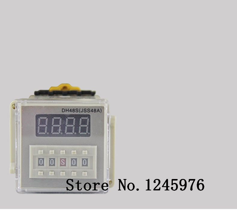 Digital Display Time Relay DH48S-S Cycle Control Delay Relay 0.01S-990H 8PIN With Base DC12V/24V/36V/AC110V/220V/380V DH48S-S