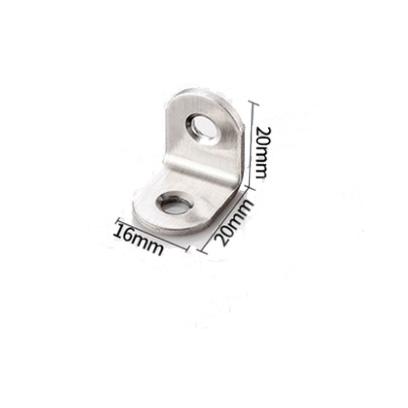 10pcs 20mm*20mm Length 90 Degree Angle Code Furniture Fixing Shelf 201 Stainless Steel 5mm Hole Diameter 1.8mm Thickness