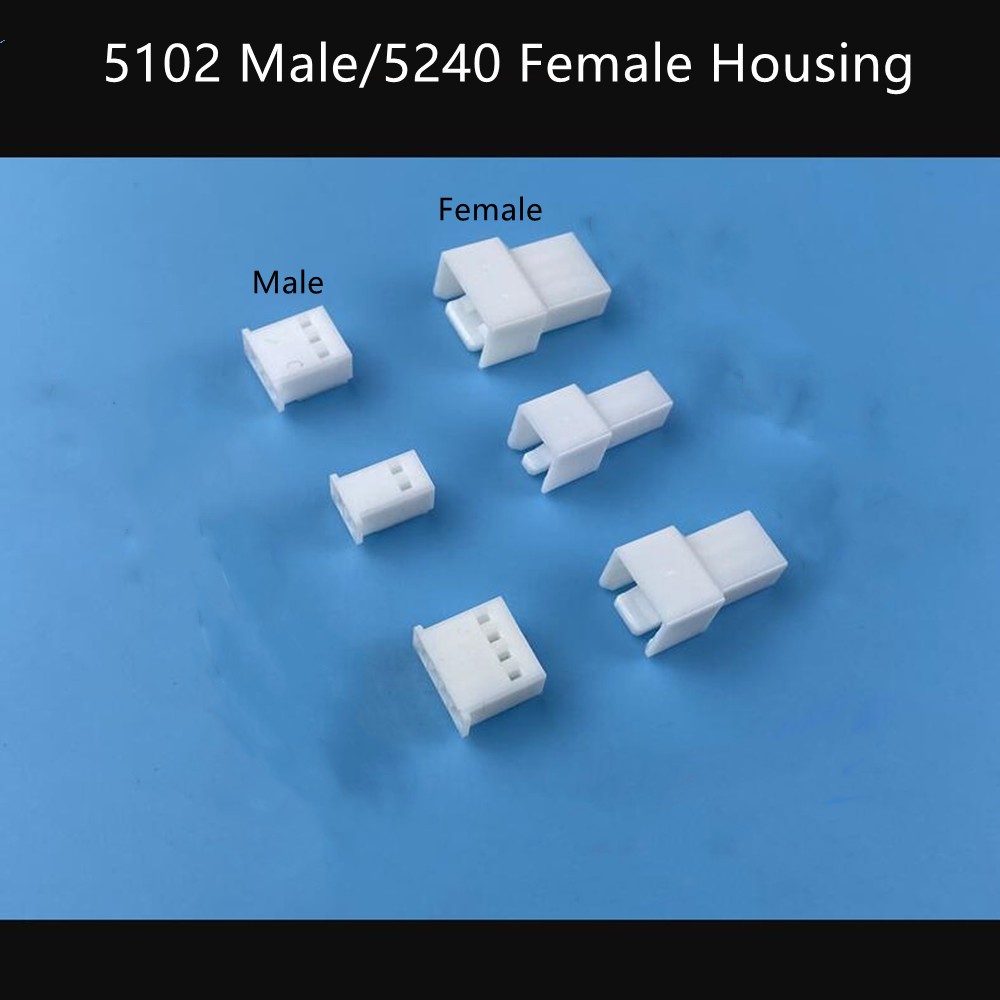 1000pcs/1set 5102 5240 2.5mm Male/Female Connector Plug Plastic Shell Housing 2/3/4/5/6P