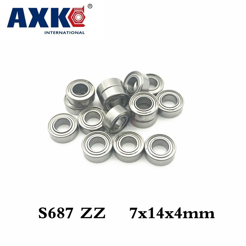 Axk Free Shipping 7x14x4mm S687 Zz W4 Abec3 7x14x4mm Stainless Steel Bearings