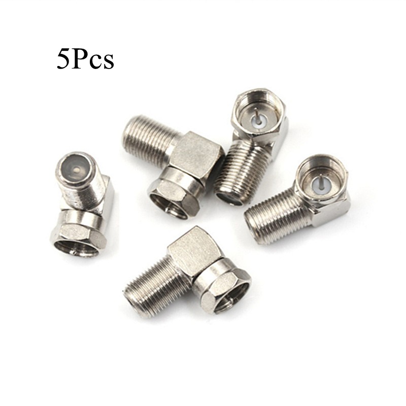 5pcs/lot F Male to F Female Adapter Connector RG6, RG59 Right Angle 90 Degree Coaxial Connector Waterproof Connection Wholesale