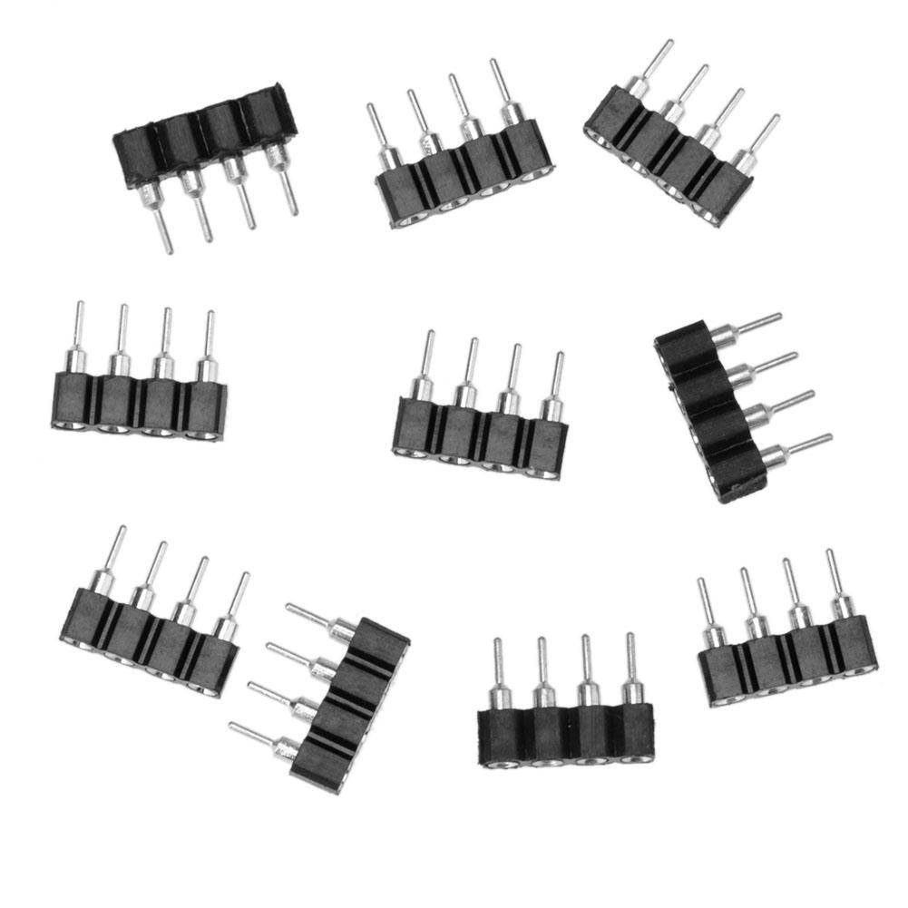 10pcs 4 Pin RGB/5Pin RGBW Single Row Male And Female 25050 3528 LED Strip Light Lamp Header Connector Strip For Black