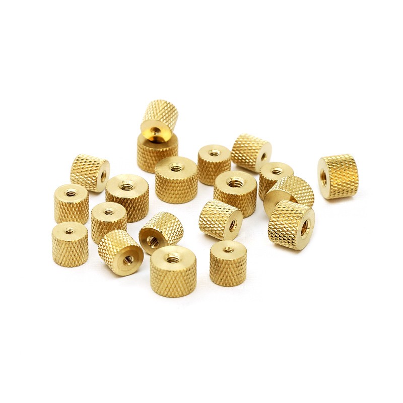 100pcs knurled brass thumb nut M2 M2.5 M3 M4 cylindrical adjusting hand tightening nut