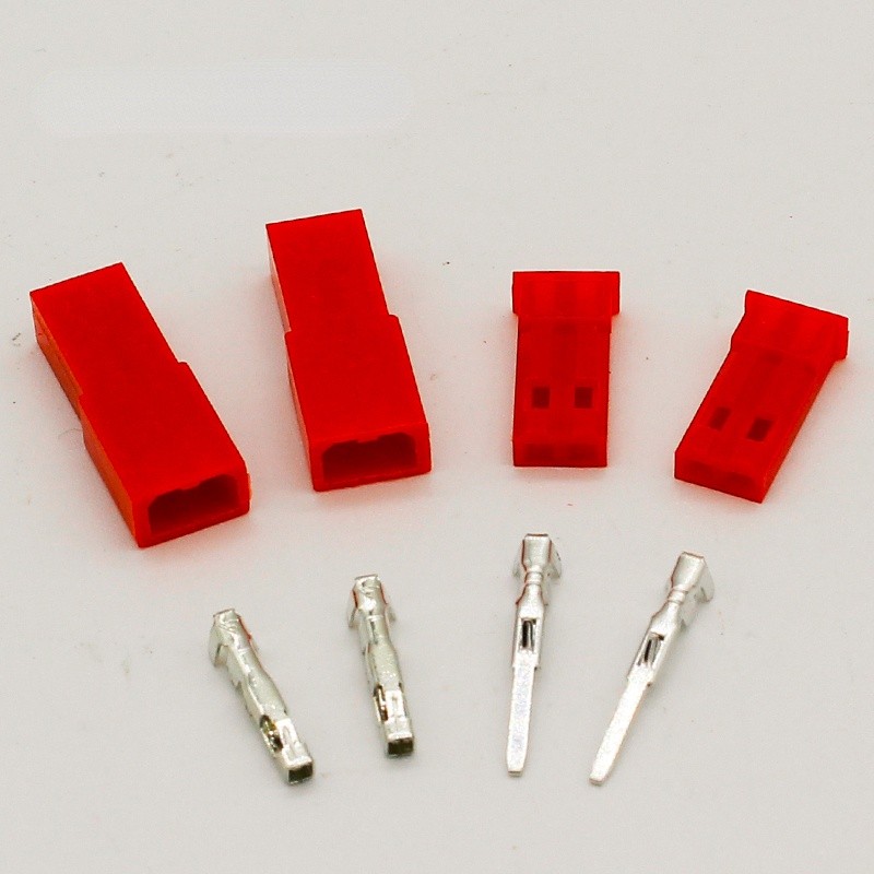 , 50 set/set jst connector plug 2pin female, male and crimping rc battery connector for cars, E-bike, boat, LCD, LED ect