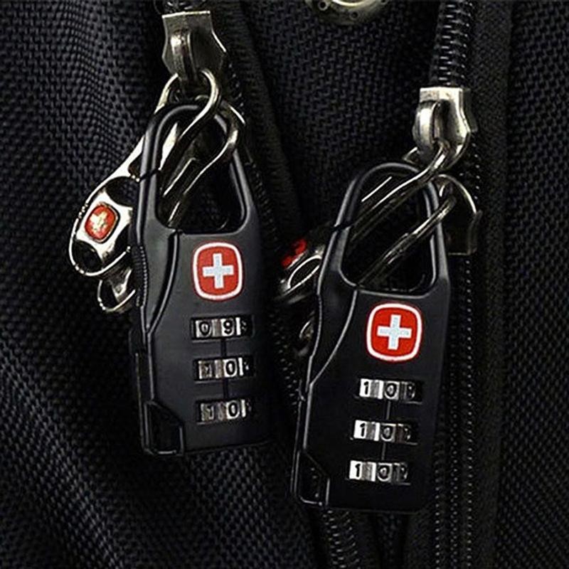 Small Outdoor Luggage Lock Portable Alloy Lock With Zipper Backpack Anti-theft Safe Code Lock