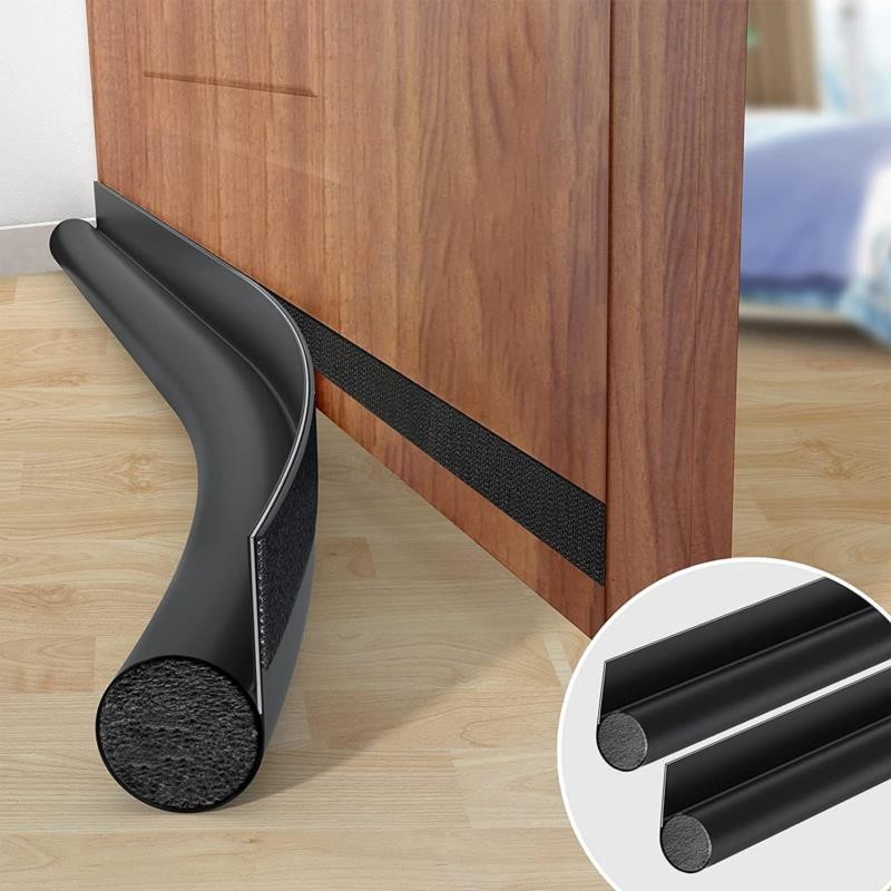 Heavy Duty Single Sided PU Leather Door Sweep for Door Bottom Seal Dust Noise Insulation Weather Stripping Draft Guard