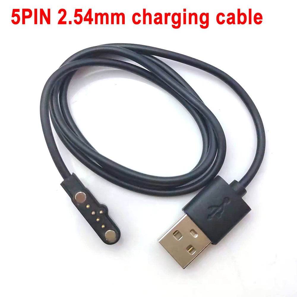 1pc 5 Pin Pogo Magnet Cable for Kids Smart Watch USB Charging Cable 2.54mm Charging Cable for A20 A20S TD05 V6G Magnetic Charger