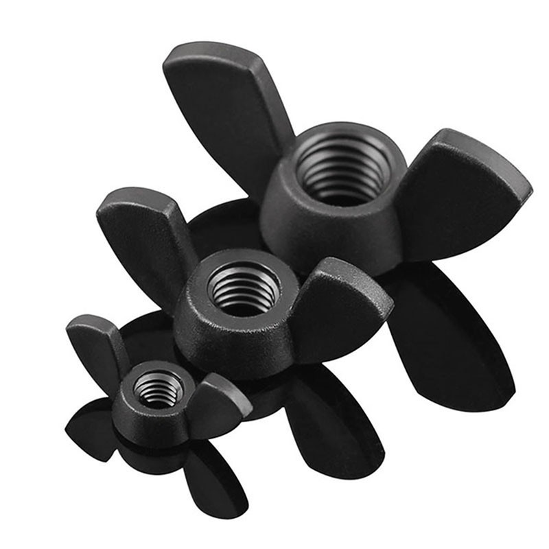 20pcs/pack Wing Nuts Butterfly Nut To Fit Bolts And Bolts Black M3 M4 M5 M6 M8 M10 M12 Hand Tools