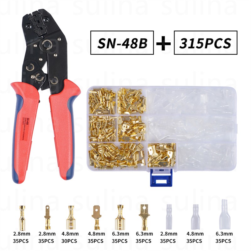 900/600/315pcs 2.8/4.8/6.3mm Insulated Crimp Terminals Seal Electrical Wire Connectors Crimp Terminal Connector Assortment Kit