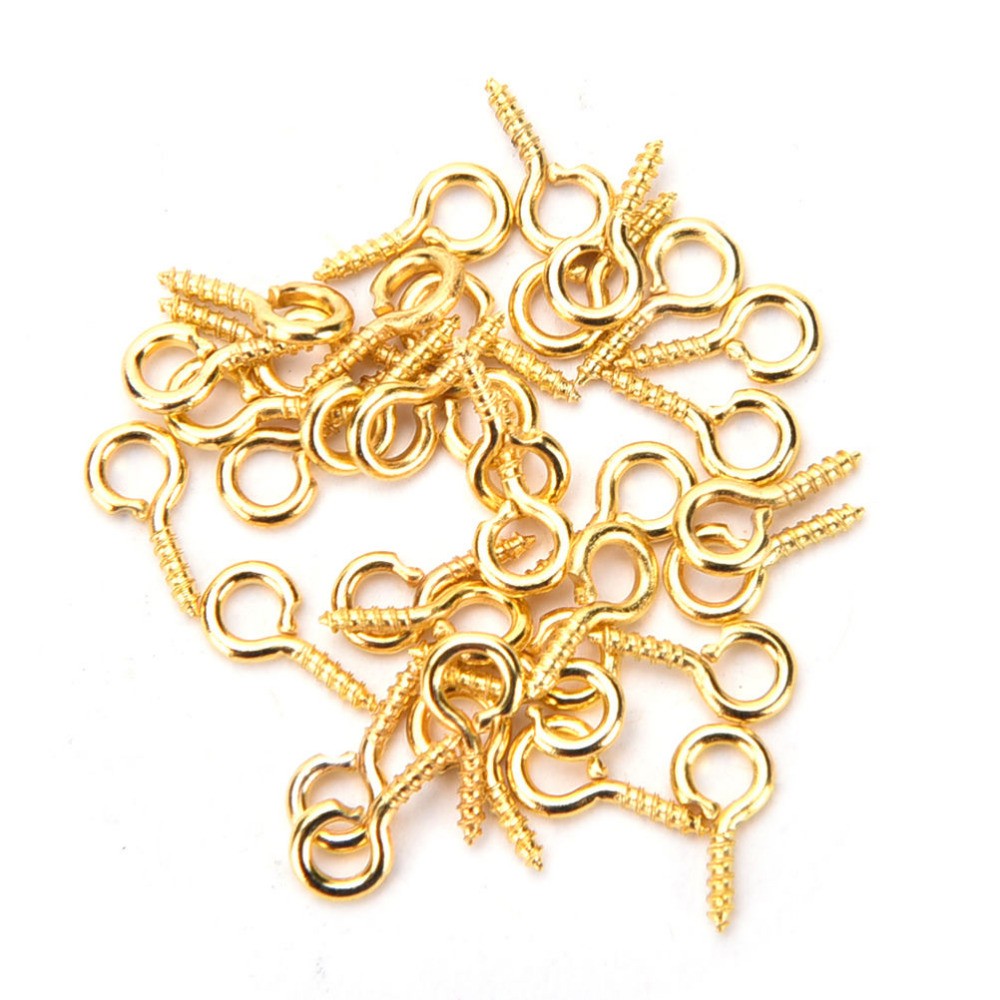 100pcs Gold/Silver Color Small Sheep Eyes Screw for Necklace Jewelry Findings Jewelry Accessories 8mm 10mm