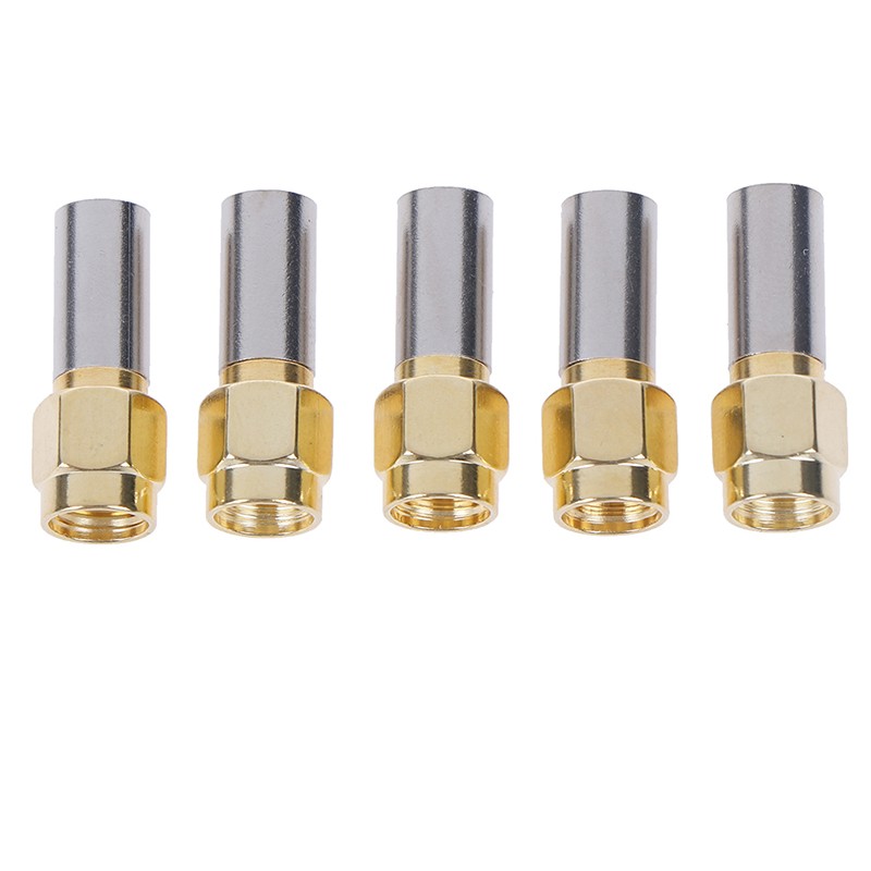 5pcs SMA Male Plug for RG58 RG142 RG400 LMR195 RG223 RF Coaxial Crimp Connector