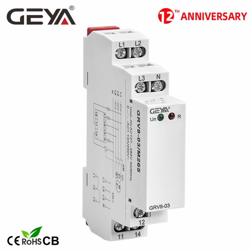 Free Shipping GEYA GRV8-03 Voltage Monitoring Relay Phase Sequence & Phase Failure Protection Relay 8A 10A 1SPDT 2SPDT