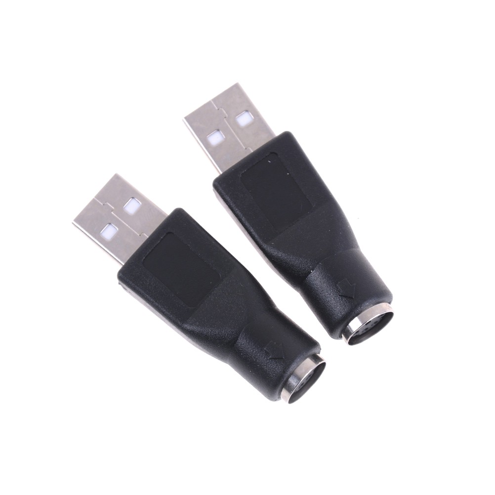 2pcs/lot Black USB Male for PS2 Female Adapter Cable Converter for Laptop Portable Keyboard Mouse