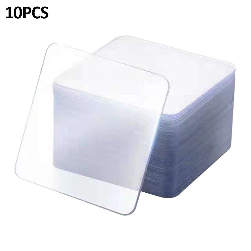 10pcs Non-mark Acrylic Sticker Heat Resistant Strong Helper Double-sided Adhesive Tape Sweeping Pad Bathroom Home Office