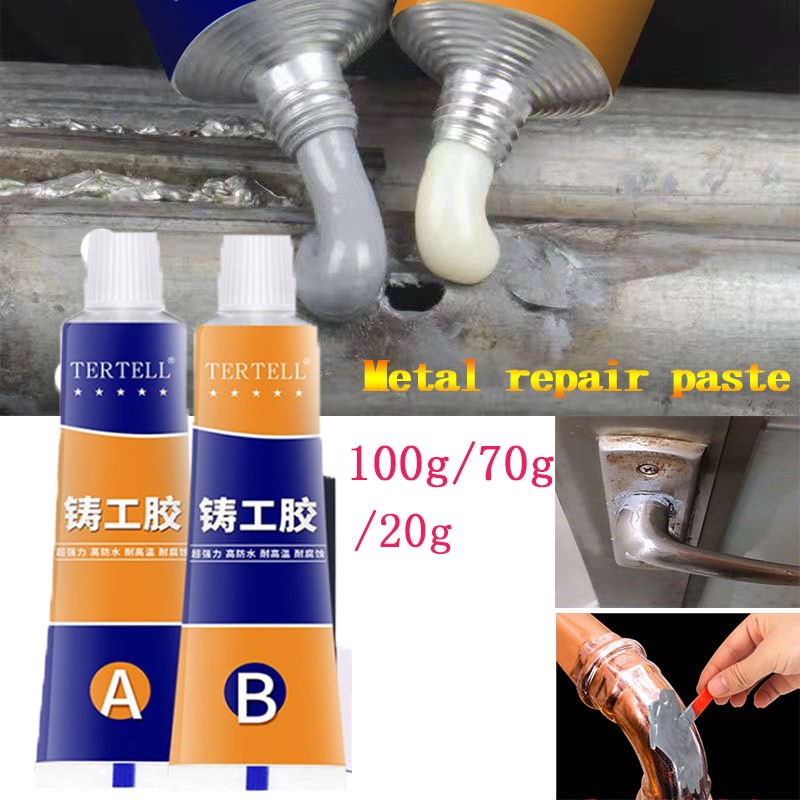 100/70/20g Industrial Repair Paste Glue Heat Resistance Cold Welding Repair Metal Paste A & B Adhesive Gel Casting Agent Tools