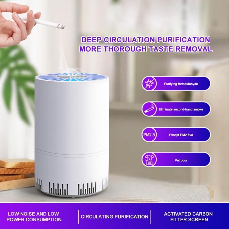 Smoke Formaldehyde Deodorizer Air Purifier Negative Ion Home Desktop Odor Eliminator Car Portable Air Purifier Home Appliance