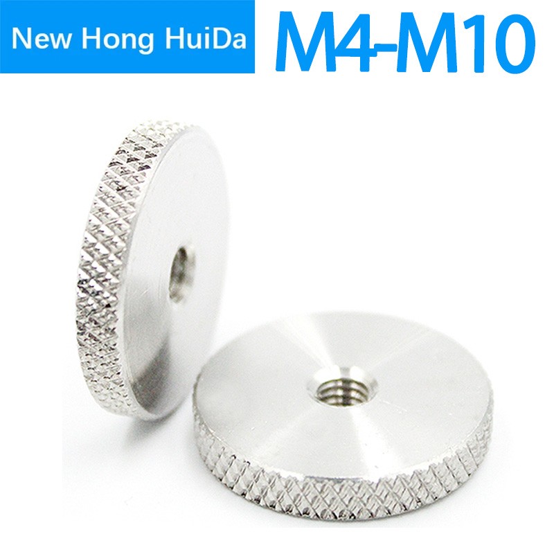 Knurled Thumb Nuts M4 M5 M6 M8 M10 M12 304 Stainless Steel Flat Head Knurled Hand Screw Round Nut Fastening Tools