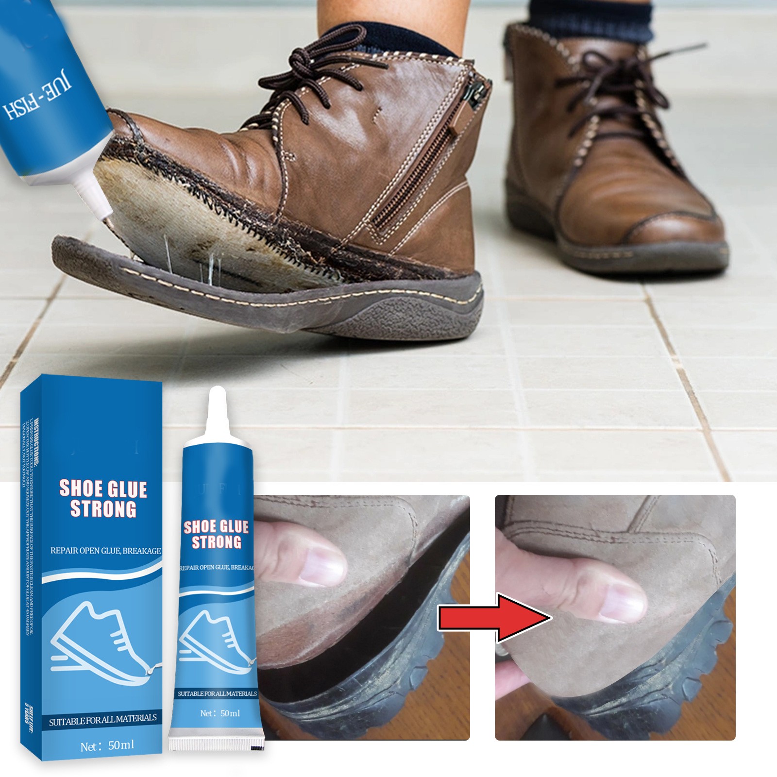 50ml Super Glue Shoes Glue Strong Multipurpose Waterproof Shoe Repair Glue Sneakers Leather Shoes Glue Adhesive