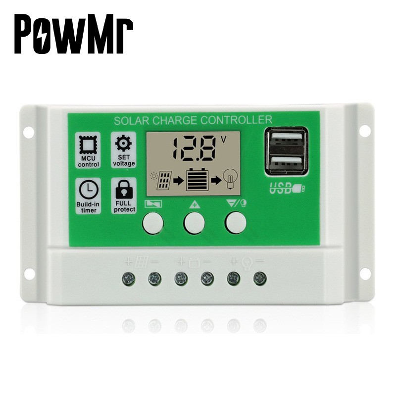 12V/24V10A20A30A Lithium Battery Solar Solar Controller Street Light Control Switch Dual USB Output