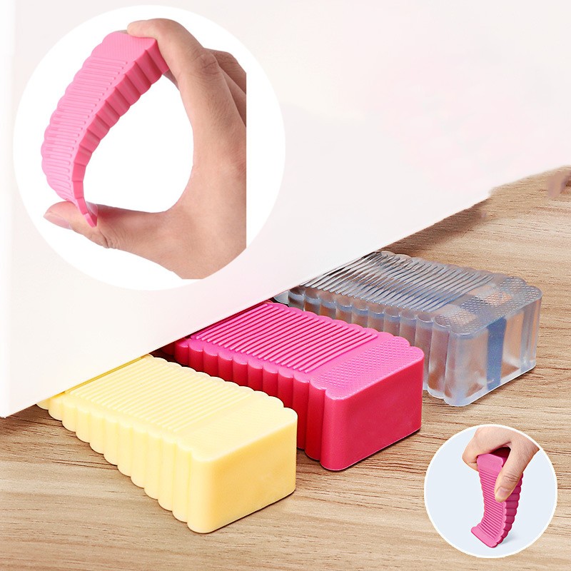 1pc Silicone Safety Door Stop Block Wedge Door Handle Stopper Home Office Door Back Retainer Anti-collision Stopper Door Stop