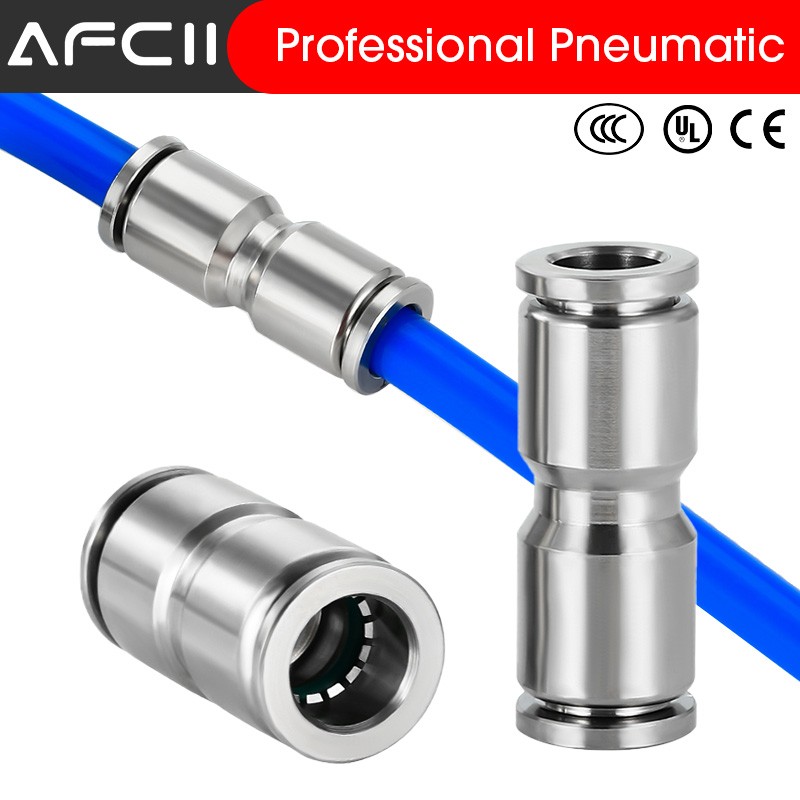 304 Stainless Steel Air Hose Fitting Pneumatic Coupling Tube Coplin Quick Open PG PU4 PU6 PU8 PU10 Trachea Metal Fitting