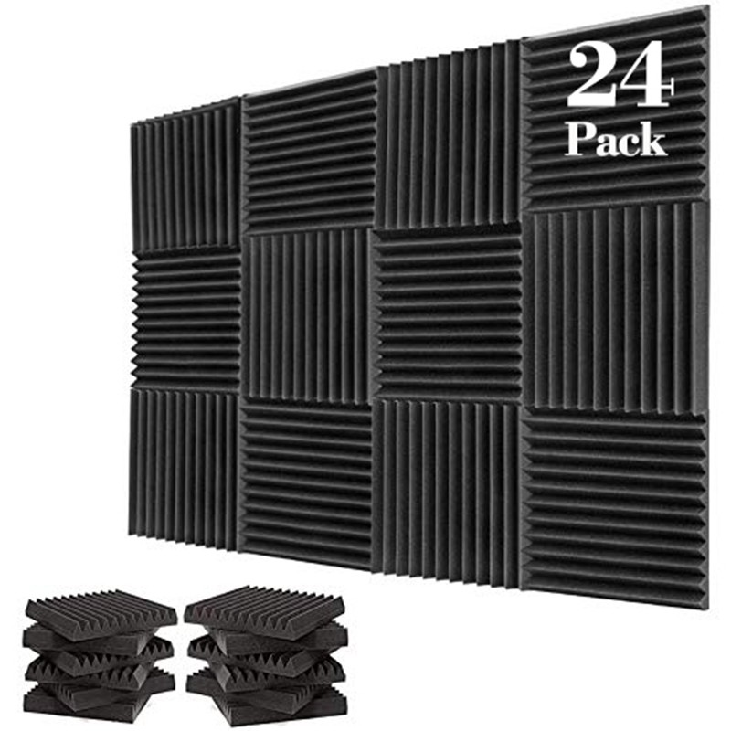 24pcs 300x300x25mm Studio Acoustic Foam Foam Sound Proofing Sound-proof Sponge Soundproof Absorption Treatment Panel