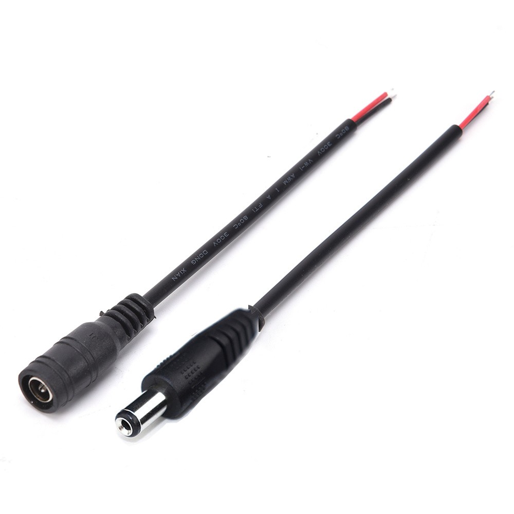 1/5/10pcs 5.5*2.1mm DC Male Female Cable Connector 2pin Power Adapter Wire 5.5 x 2.1 Cable Led Strip Light Connector Camera Jack