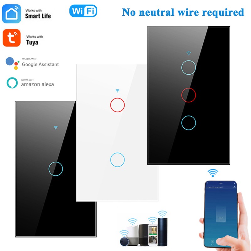 1/2/3 عصابة تويا واي فاي الذكية اللمس التبديل المنزل الذكي ضوء لاسلكي عن بعد LED ضوء الجدار زر ل أليكسا جوجل المنزل