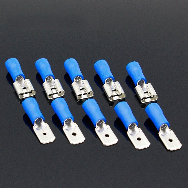 200pcs 6.3mm Female Male Spade Insulated Electrical Crimp Terminal Connectors Cable Terminals H1E1