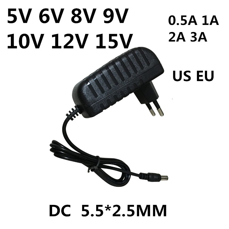 AC 110-240V DC 5V 6V 8V 9V 10V 12V 15V 0.5A 1A 2A 3A Universal Power Supply Charger Adapter EU US For LED Light Strips