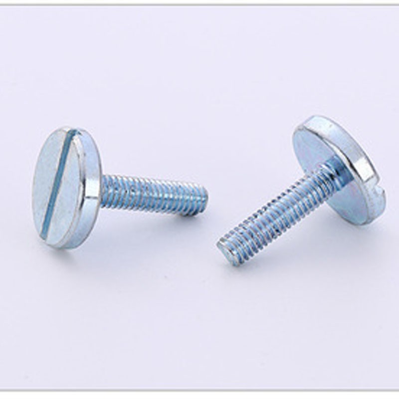 M5 Slot Screw Flat Head Bolts Blue White Zinc Screws 8-25mm Length