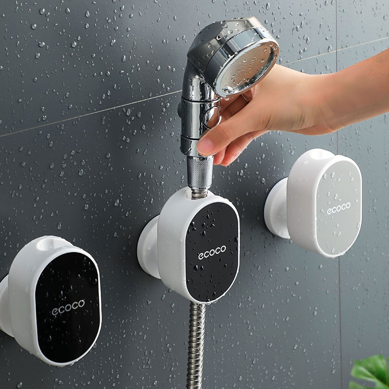 No Punch Shower Head Base Universal Shower Head Holder Wall Mounted 360 Degree Adjustable Shower Stand Fixed Base Bathroom Accessories