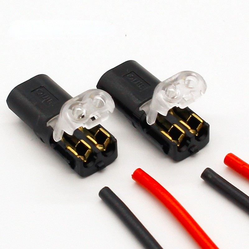 10pcs 2p spring wire connector with no welding no screws quick connector cable clamp terminal block 2 way easy fit for led strip
