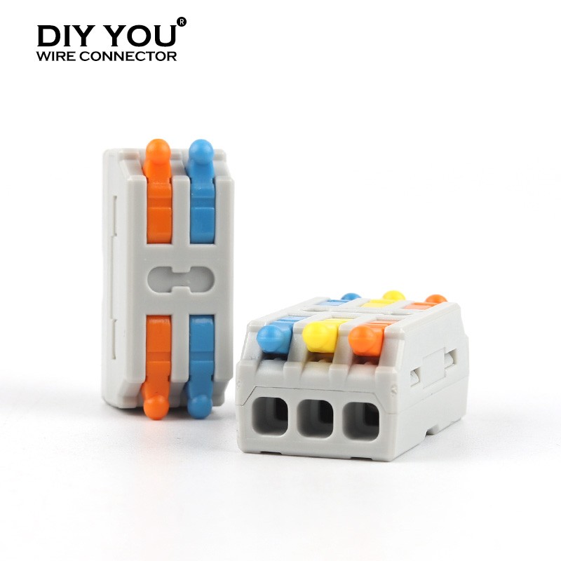 25/50/100pcs Quick Butt Wire Connector 2/3 Pin Interconnection Terminal Blocks Home Electrical Compact Connector Connectors for 28-12AWG