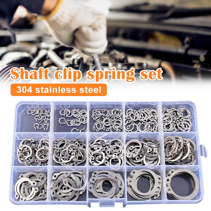 150/250pcs 304 stainless steel outer circles retaining ring assorted set 4-25mm 15 sizes xqmg